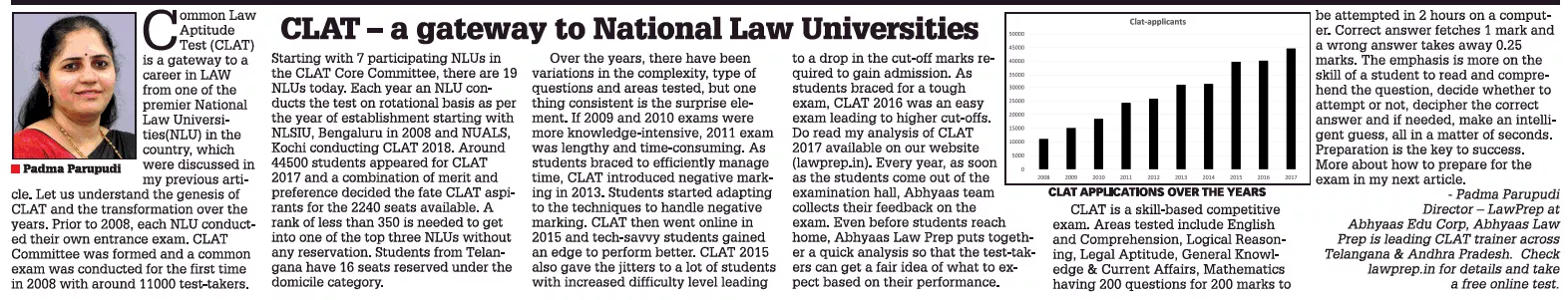 Padma Parupudi Article In TOI On 26 02 18 1